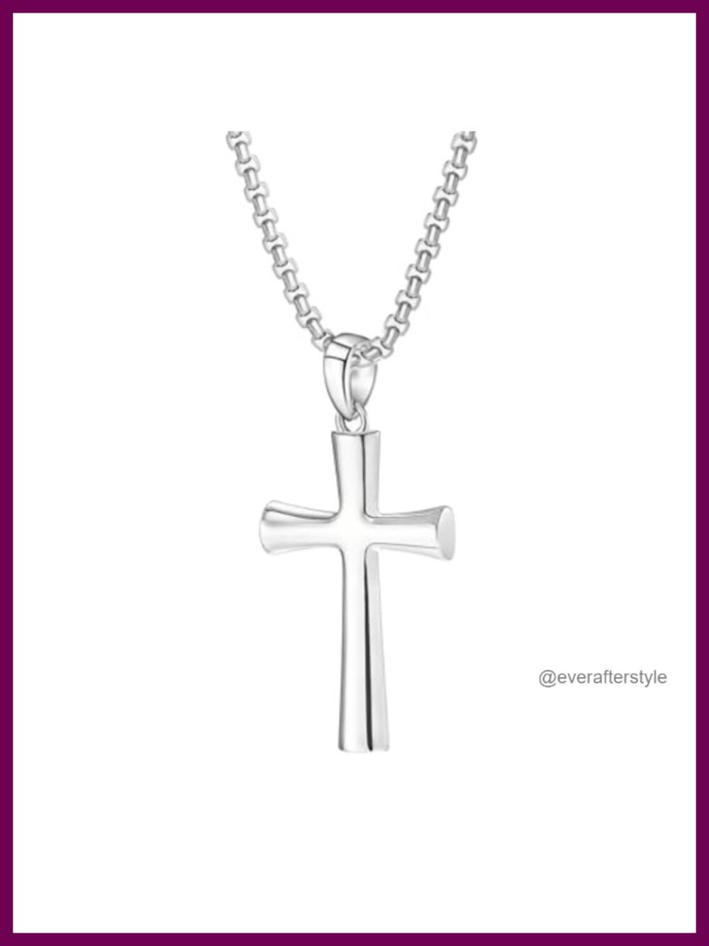 Dainty Cross Pendant Necklace 925 Sterling Silver 14K White Gold Plated 20"